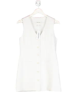Abercrombie & Fitch White Tailored Longline Waistcoat UK S