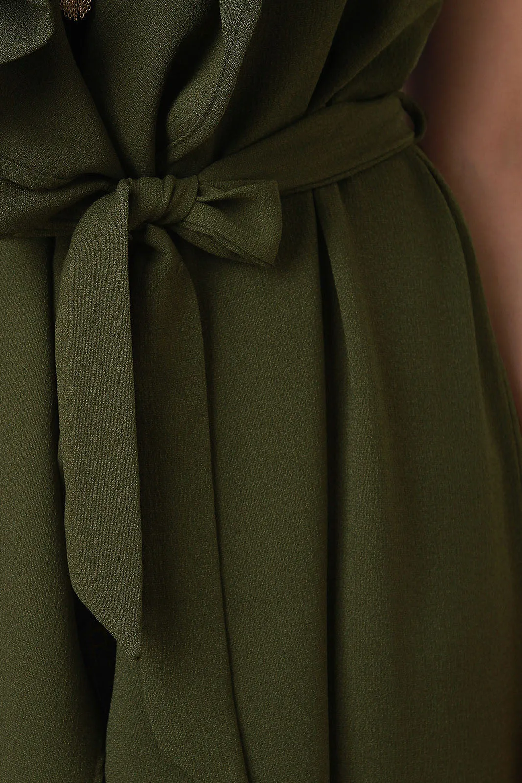 Crepe Ruffle Longline Vest