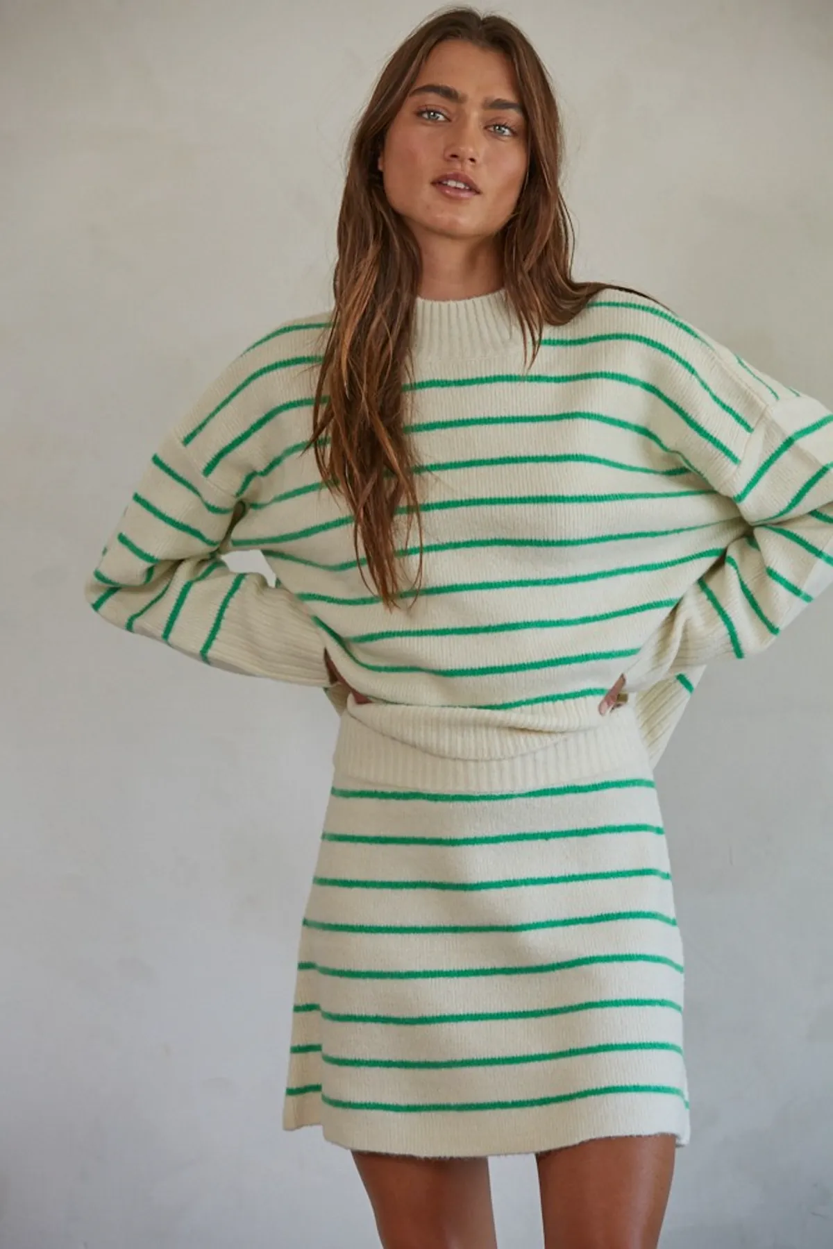Geneva Striped Sweater Skirt