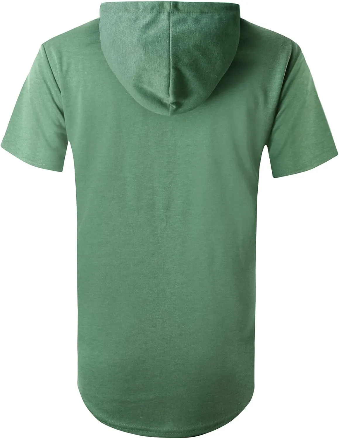 GIVON Men's Short Sleeve Pullover Hoodie Hipster Longline Hooded Shirt Lightweight Cotton Blend Casual Streetwear