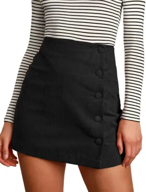 IDEALSANXUN Corduroy Skirt Women Fall Winter High Waisted Short Pencil Bodycon Vintage Cute Mini Skirts