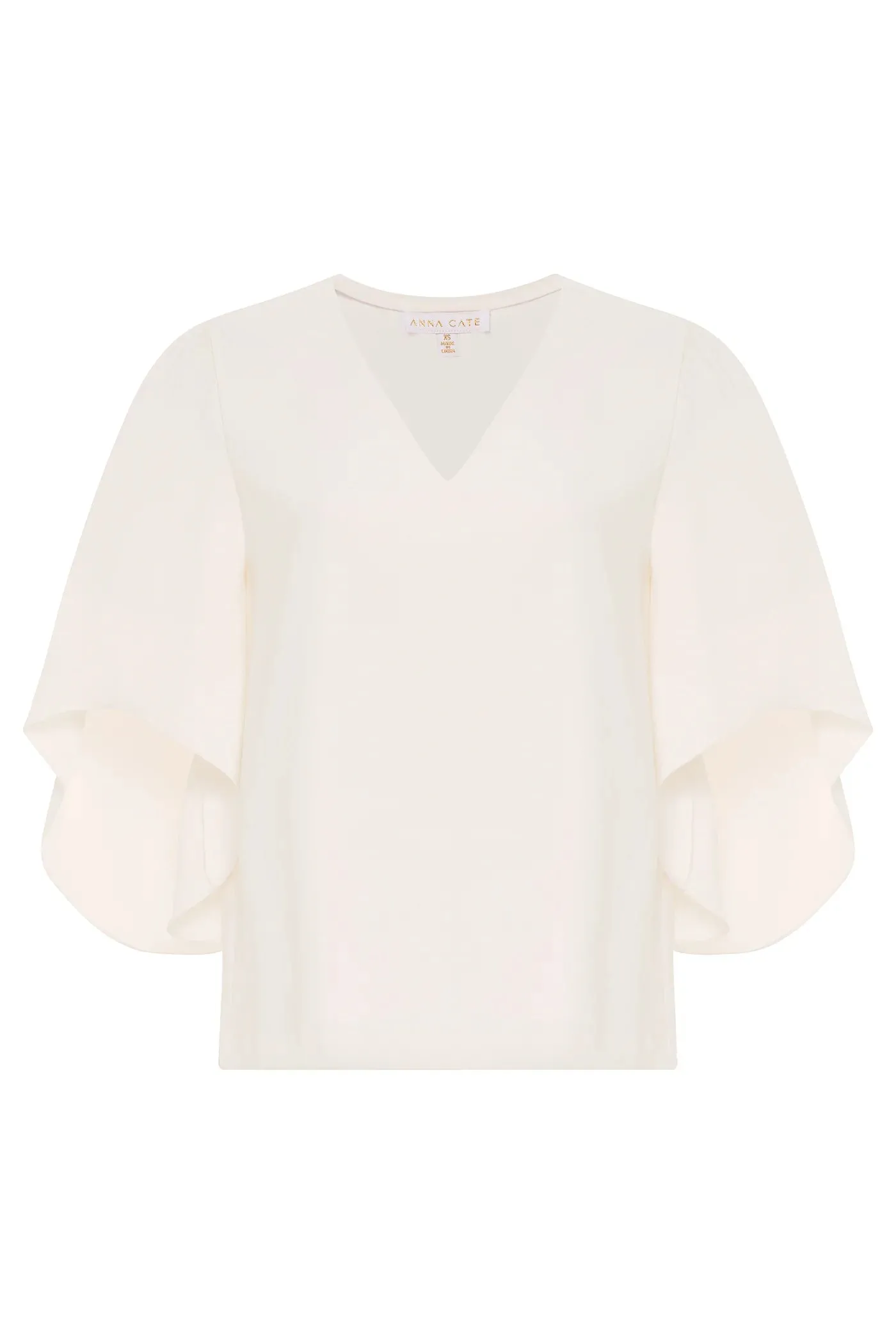Ivory Crepe Vneck Nina Top
