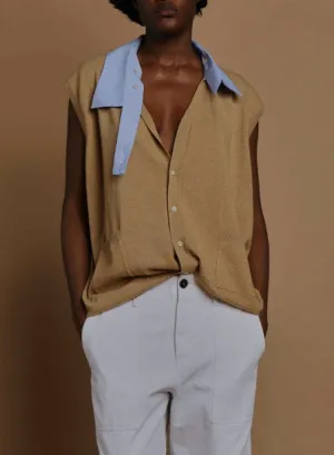 Jejia Papa Knit Cardigan in Camel