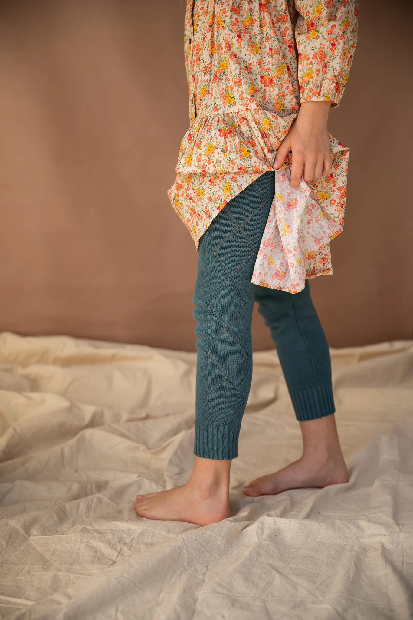 Knitted Leggings - Deep Sea