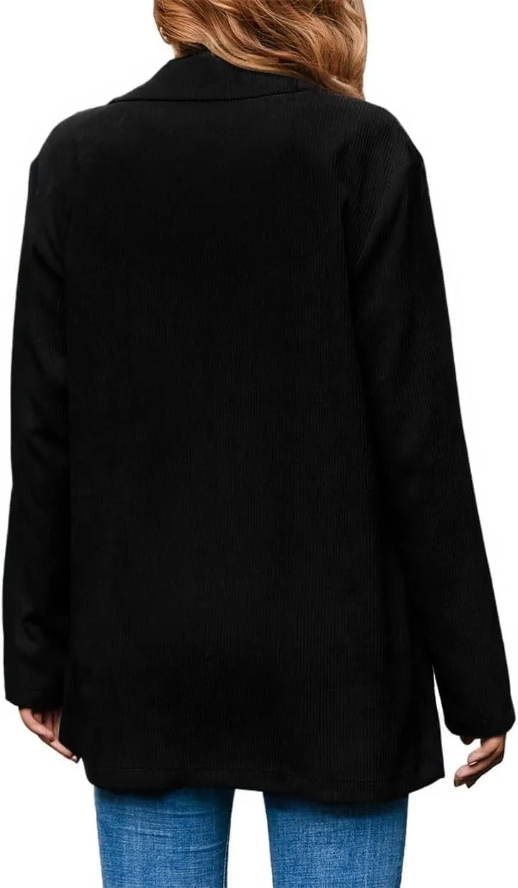 Ladyful Womens Lapel Corduroy Blazer Jacket Dressy Casual Business Suit Jacket Fall Trendy Work Outerwear