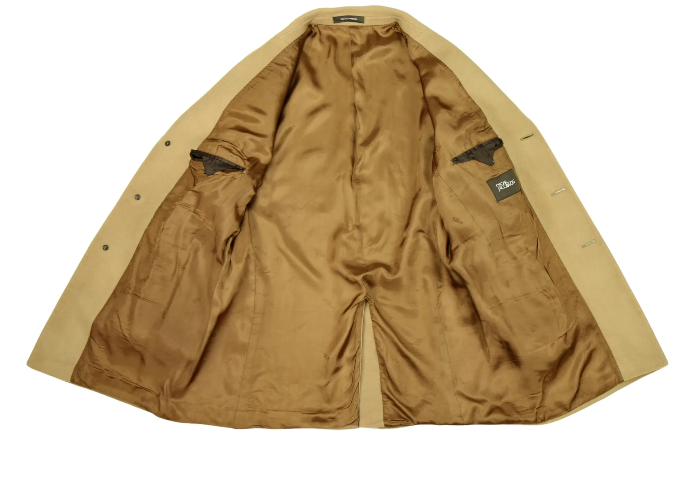 Oscar Jacobson - Camel Single-Breasted Wool Coat 54