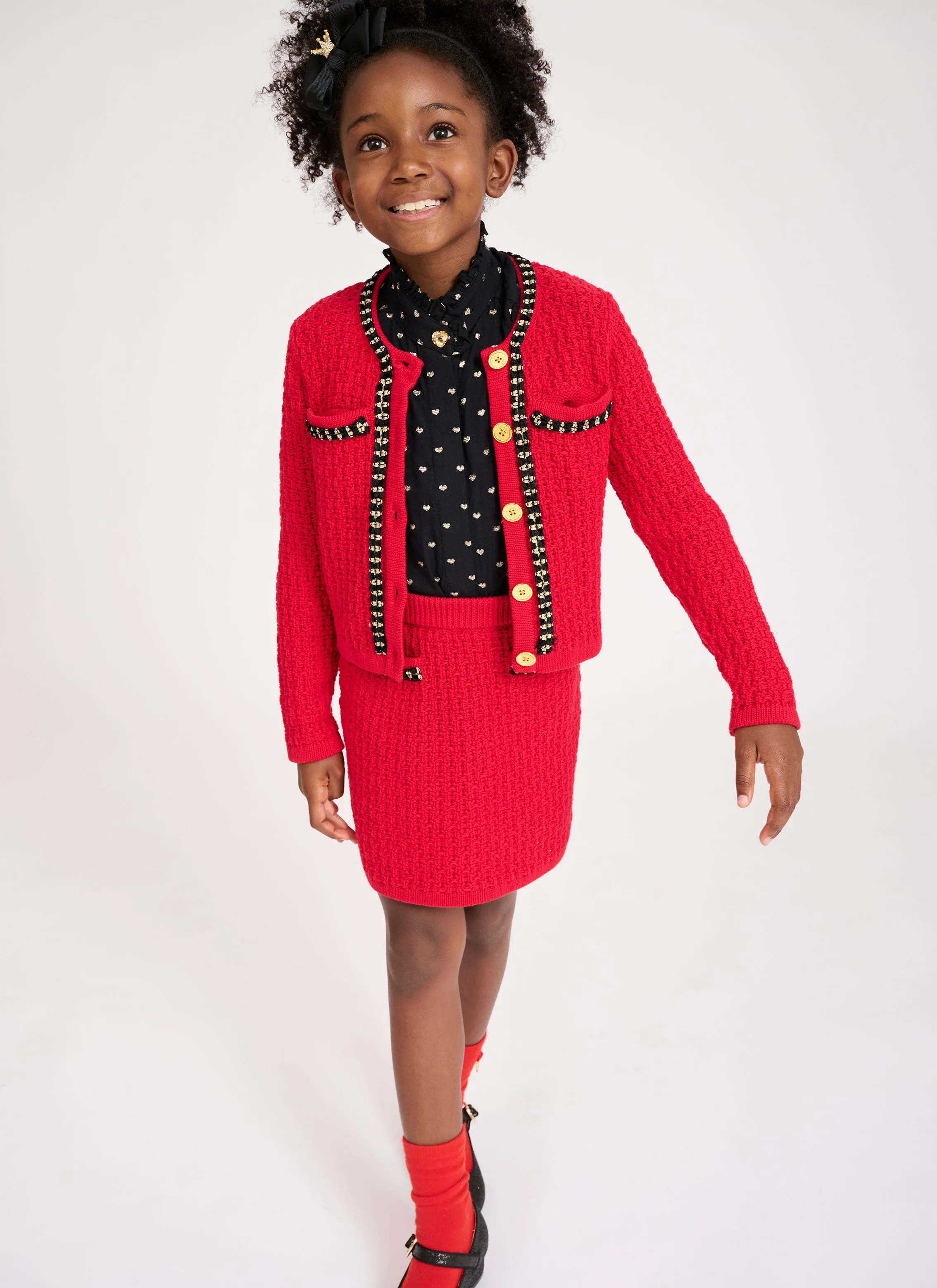 Paris Knitted Skirt Red