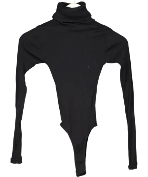 Re / Done Black Rib Turtleneck Bodysuit UK XS