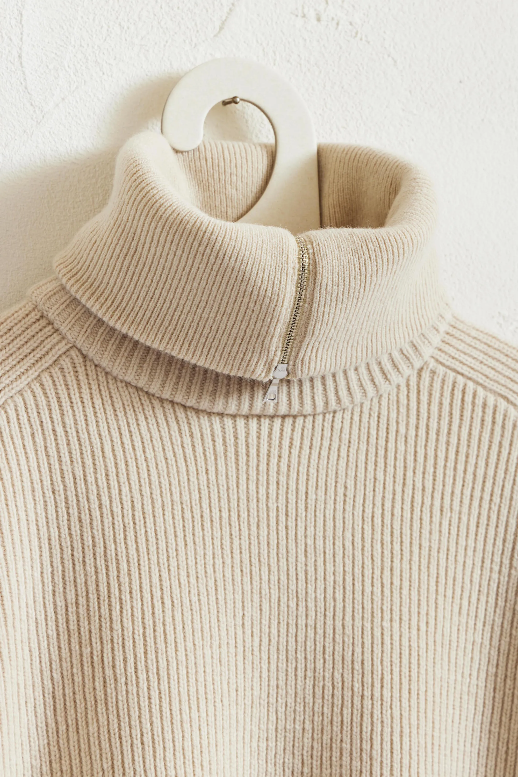 Rib Knit Zip Pullover