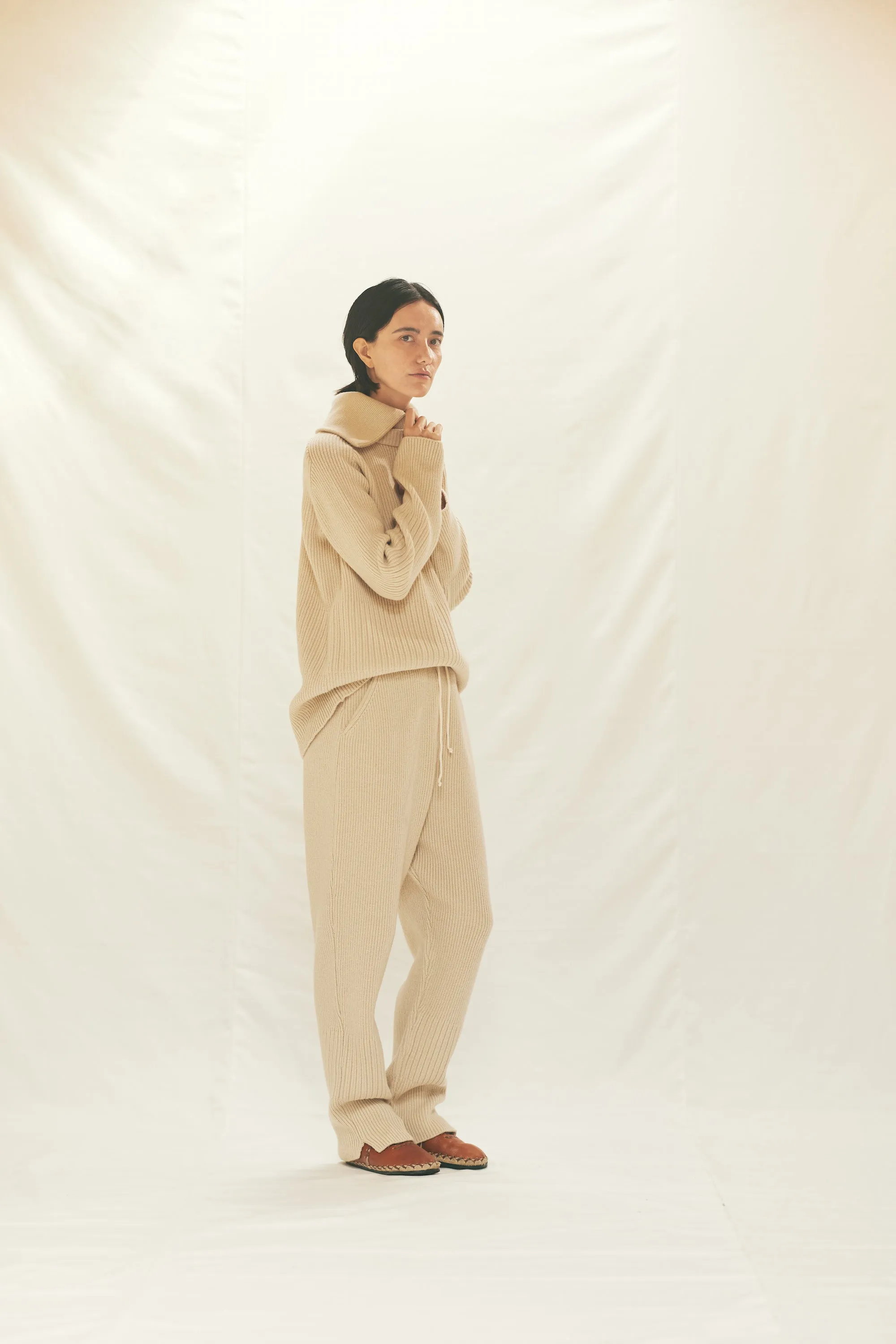 Rib Knit Zip Pullover