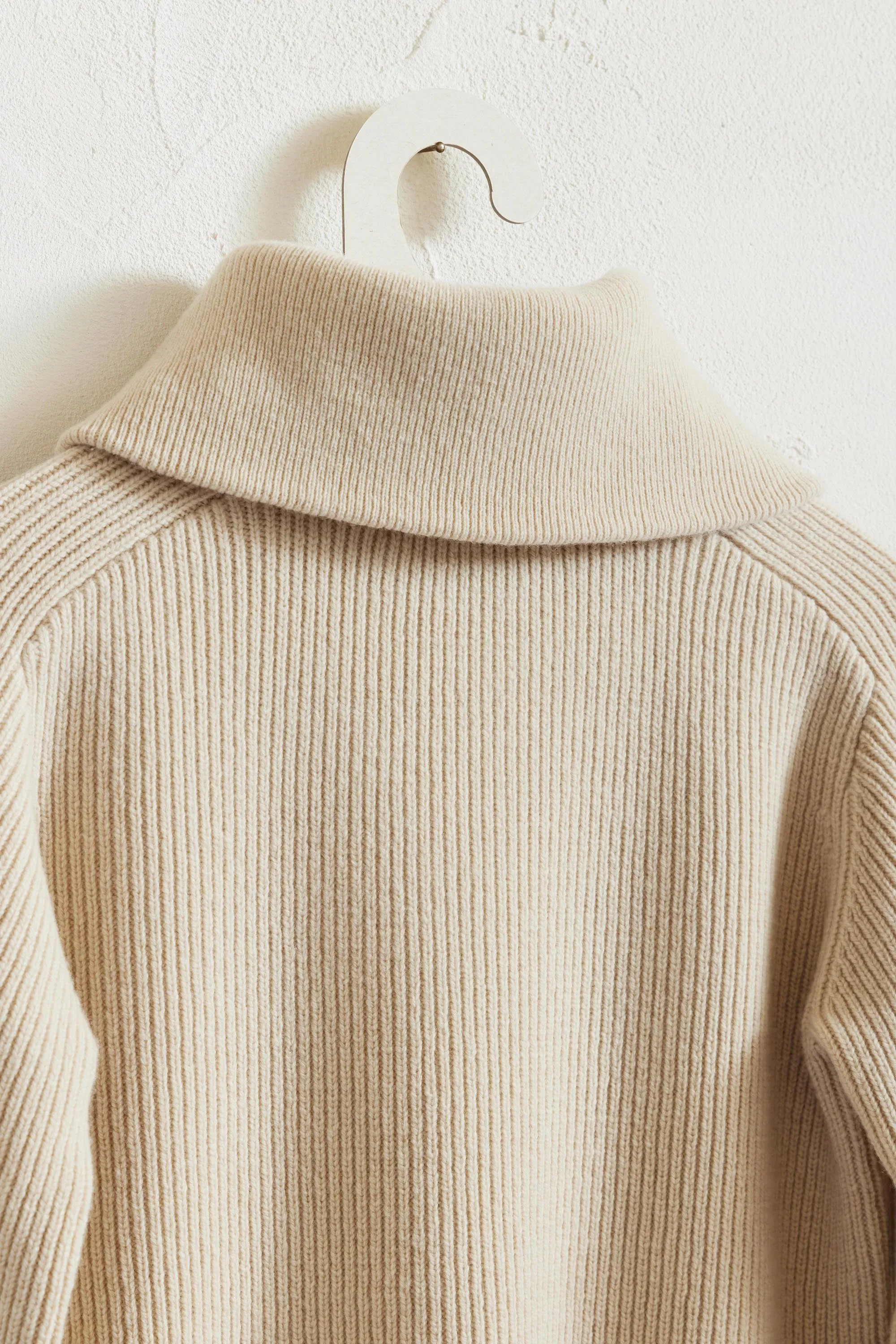 Rib Knit Zip Pullover