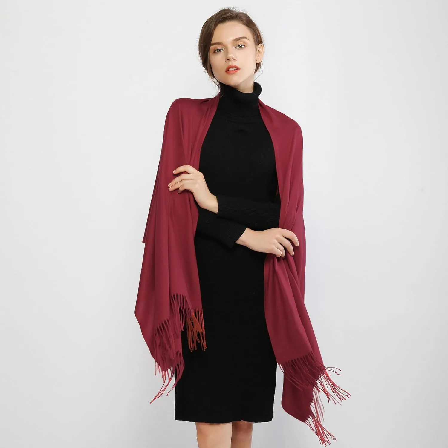 RIIQIICHY Women's Scarf Pashmina Shawls and Wraps for Evening Dress Bridesmaid Wedding Bridal Winter Warm Long Large Scarves