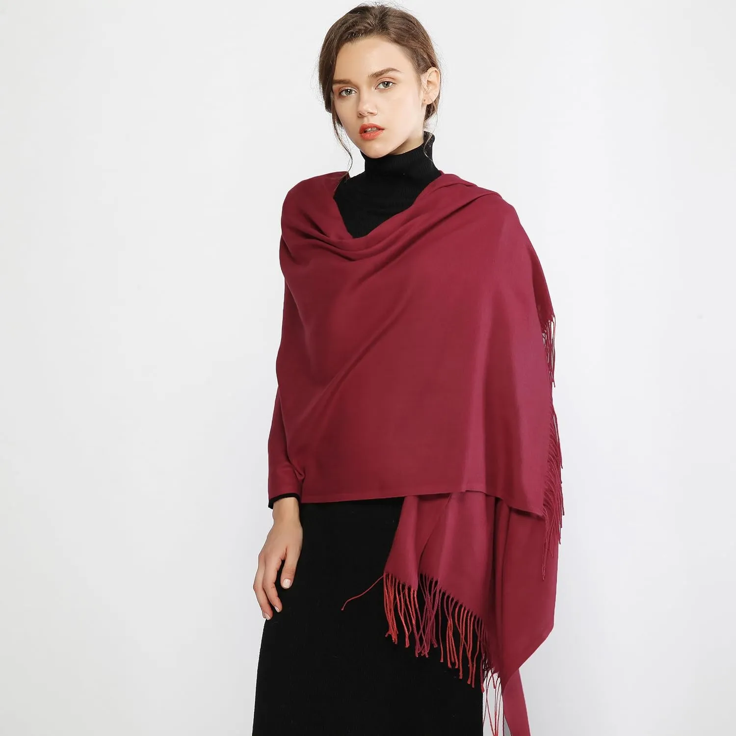 RIIQIICHY Women's Scarf Pashmina Shawls and Wraps for Evening Dress Bridesmaid Wedding Bridal Winter Warm Long Large Scarves