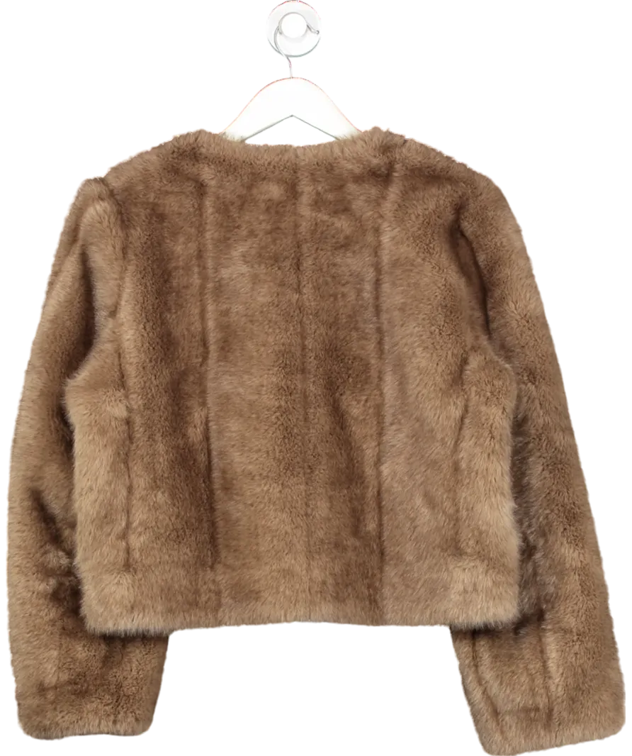 SAISON Studio Brown Luxury Faux Fur Jacket One Size