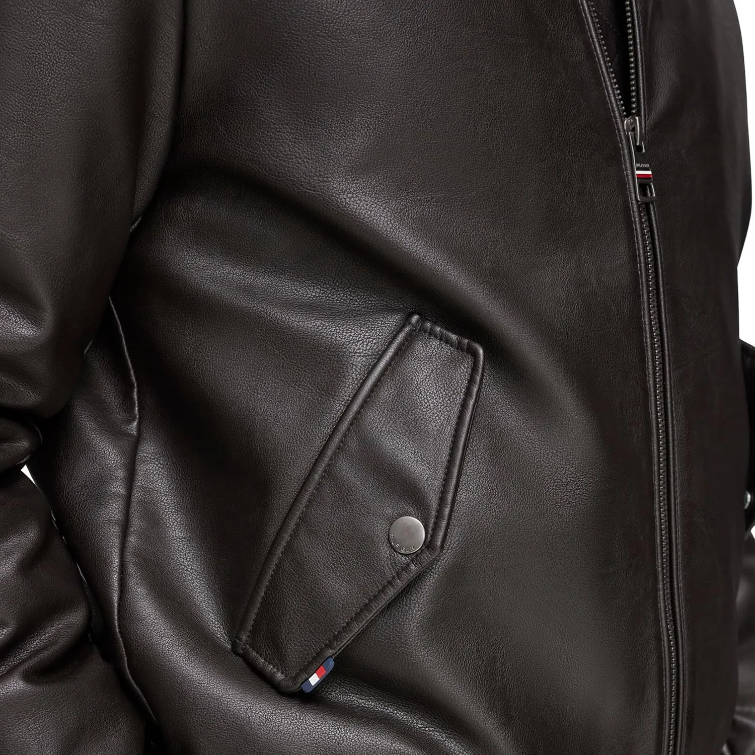 Tommy Hilfiger Men's Faux Leather Bomber Jacket