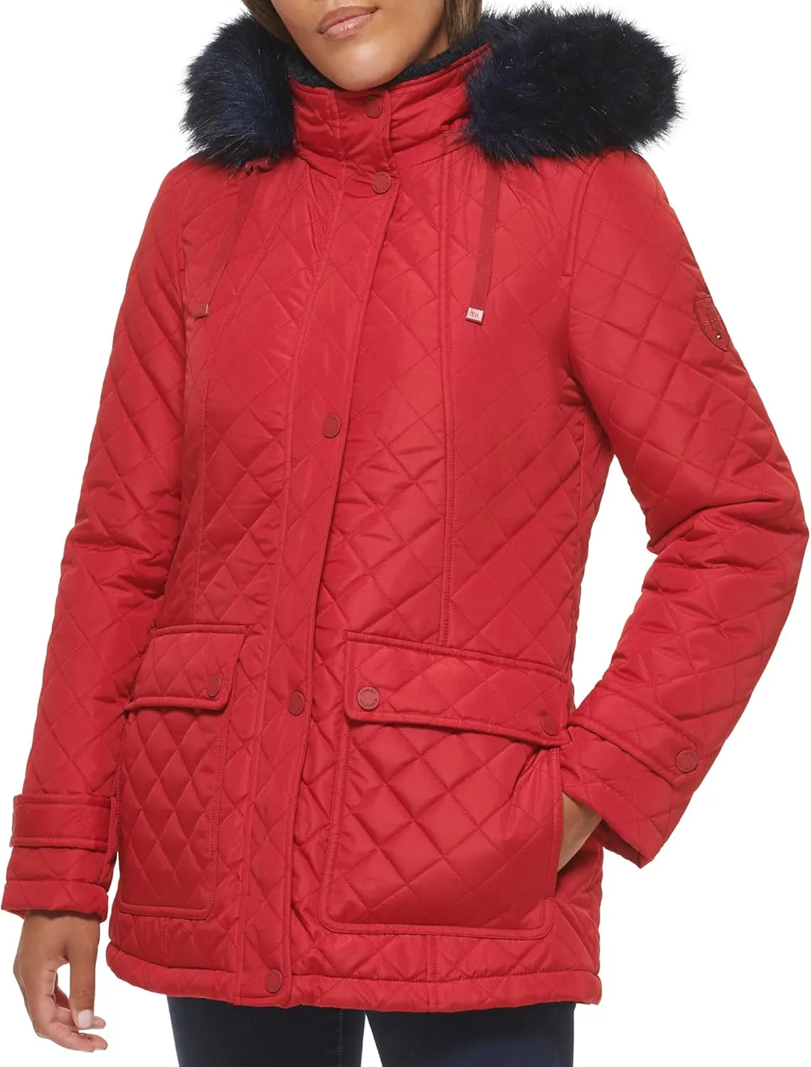 Tommy Hilfiger Women's Weather Resistant Fur Trim Jacket