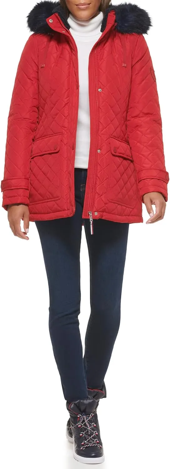 Tommy Hilfiger Women's Weather Resistant Fur Trim Jacket