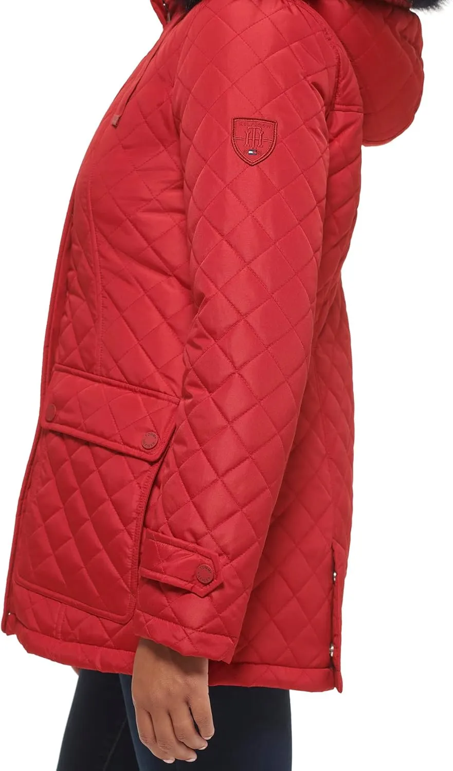 Tommy Hilfiger Women's Weather Resistant Fur Trim Jacket