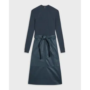 Women Wmd-Alltaa-Knitted Bodice Dress With Pleather Skirt - Midnight
