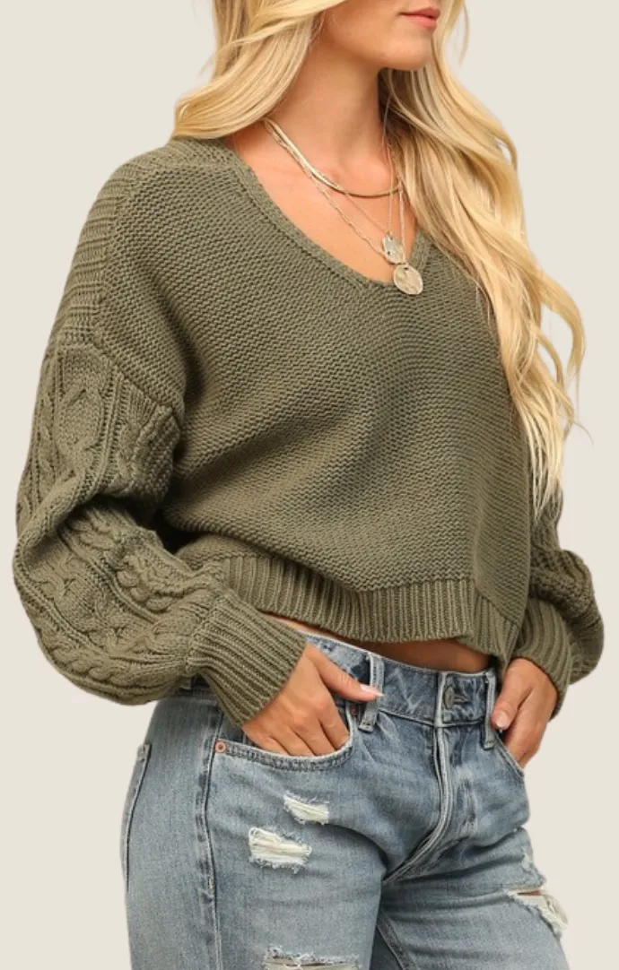 Zara Olive Knit Sweater